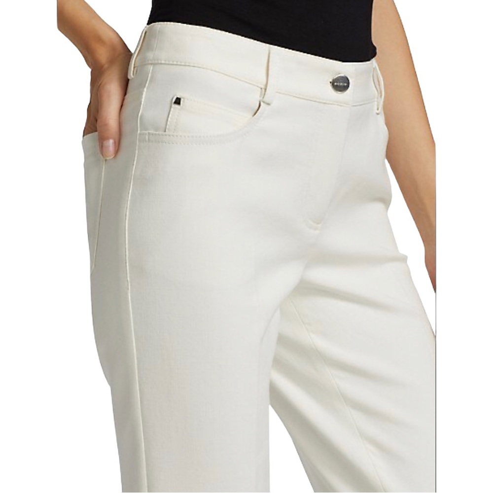 Akris Magda Cotton Silk Pleated Ankle-Crop Trousers in Off-White Size 4 - Picture 3 of 14